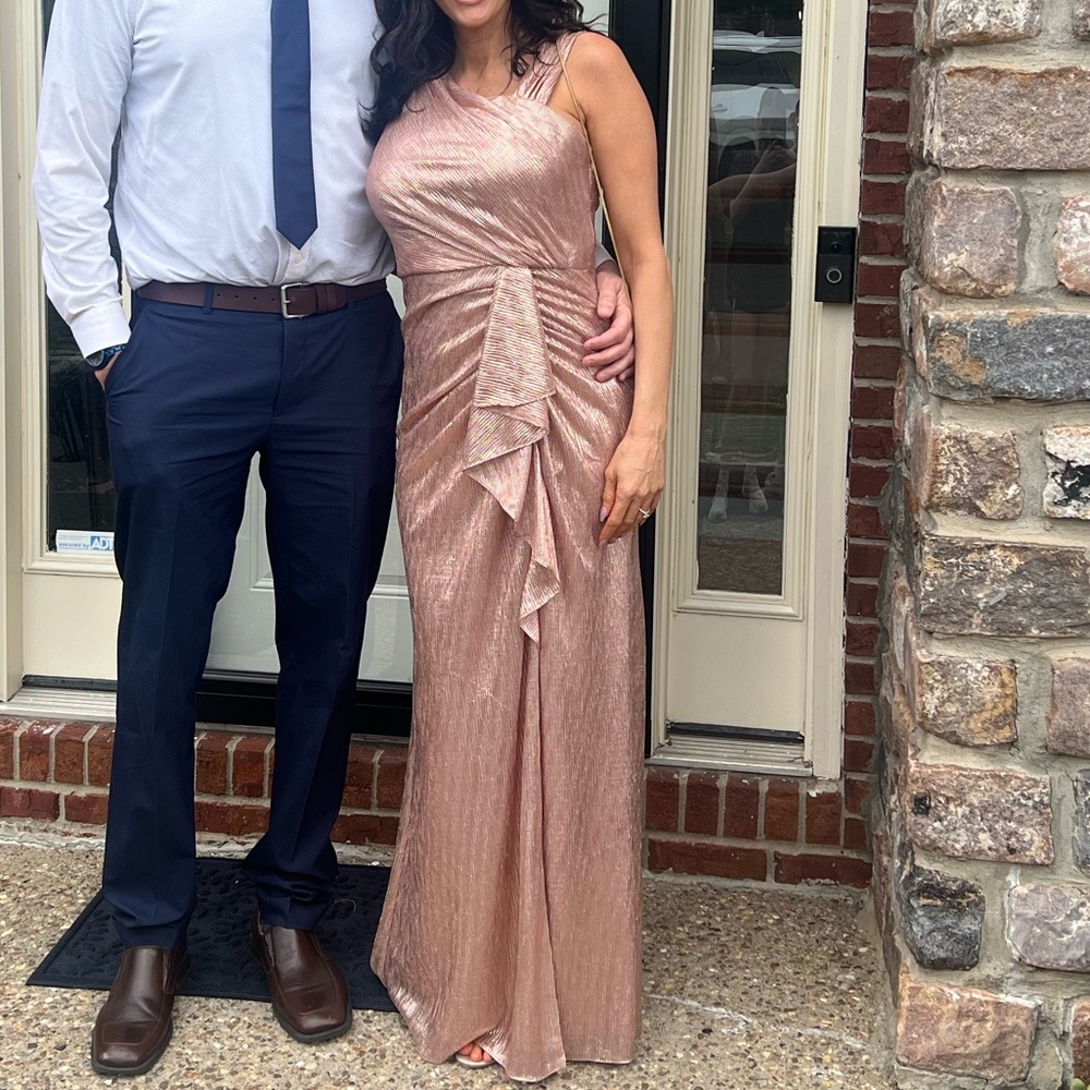 Elegant Rose Gold Evening Gown